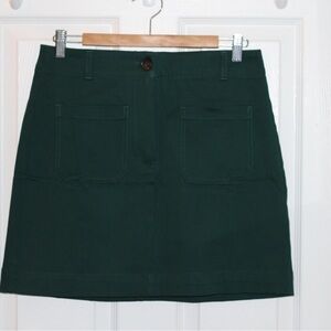 Green LOFT Mini Skirt with Front Pockets